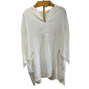 Cost Plus World Market New White Cotton Nightgown Gauze